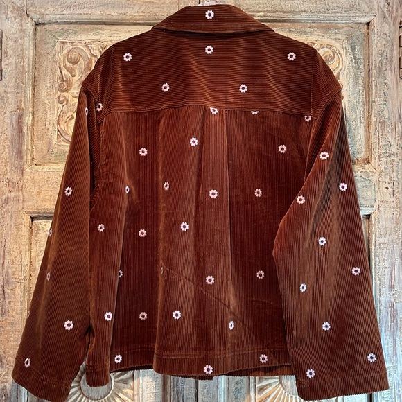 Madewell Embroidered Corduroy Crop Shirt-Jacket 2X - Picture 5 of 6